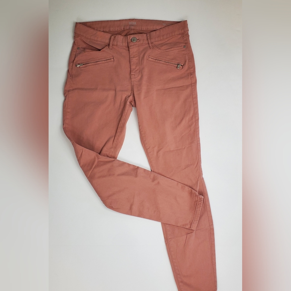 a.n.a. Dusty Rose Stretchy Jeggings with Regular and Faux Zipper Pockets